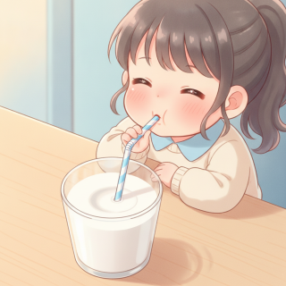 When you lift up your straw and blow on milk, why is there a dent?